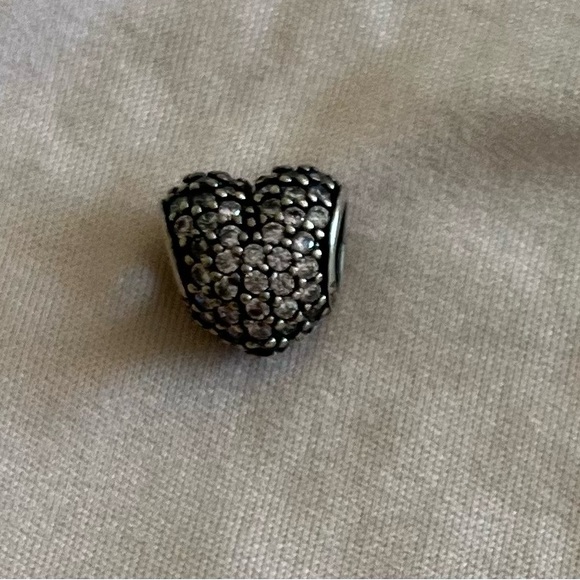 PANDORA Pink Pave Heart Charm - Picture 1 of 7